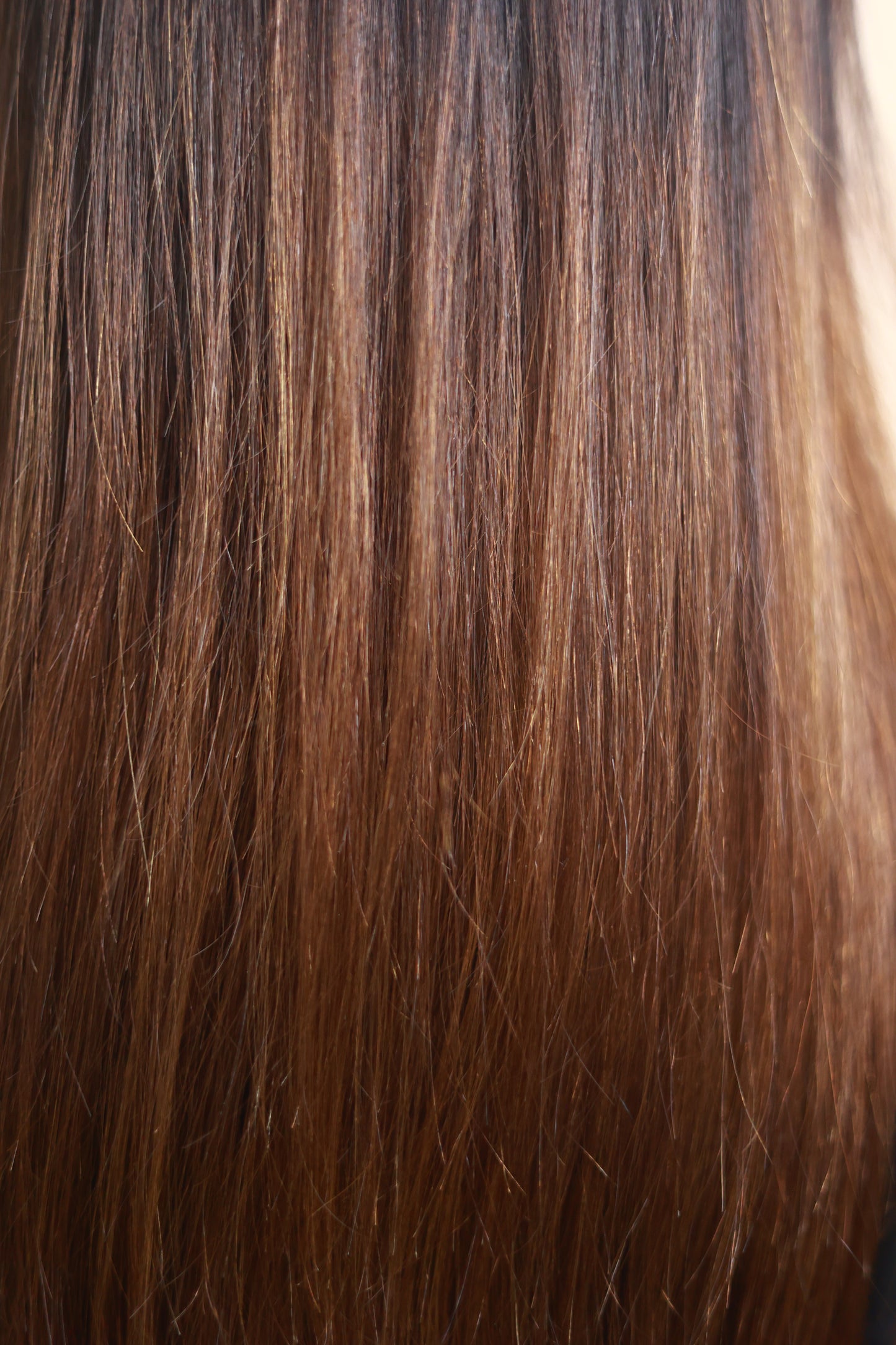 Model wearing HAZEL straight chocolate brown human hair wig with HD lace, glueless and clipless design, free parting, and breathable construction for all-day comfort; also great for medical use